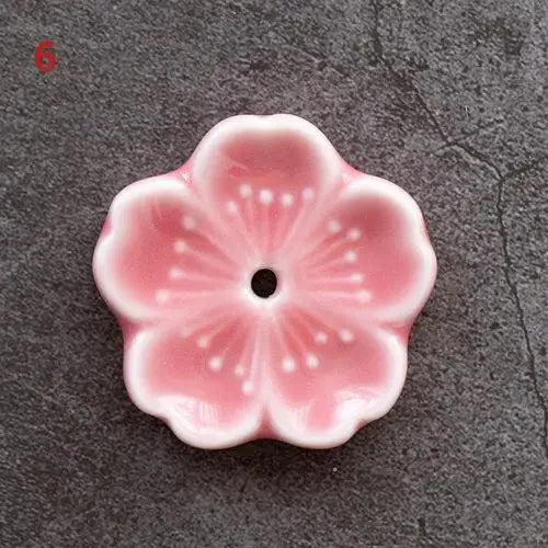 Sakura Drift – Ceramic Cherry Blossom Incense Holder | Chill Room Decor for Aromatherapy, Rave Recovery & Tea-Time Vibes