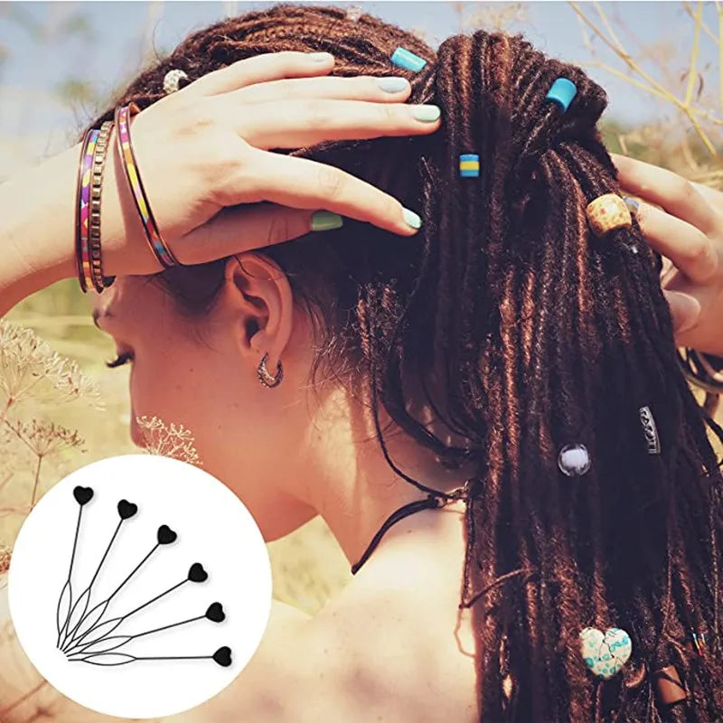 Hair Beads Pony Beads for Hair Braids 6x9mm Plastic Bead 4mm Large Hole for Kids Girls African Hair Bead Accessories