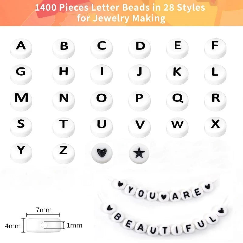 Alphabet Soup Bead Kit – 1400pcs of Chaos Letters for Friendship Bracelets