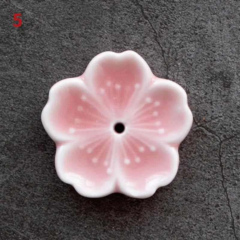Sakura Drift – Ceramic Cherry Blossom Incense Holder | Chill Room Decor for Aromatherapy, Rave Recovery & Tea-Time Vibes