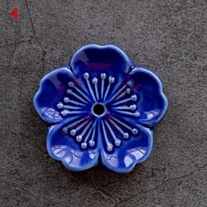 Sakura Drift – Ceramic Cherry Blossom Incense Holder | Chill Room Decor for Aromatherapy, Rave Recovery & Tea-Time Vibes