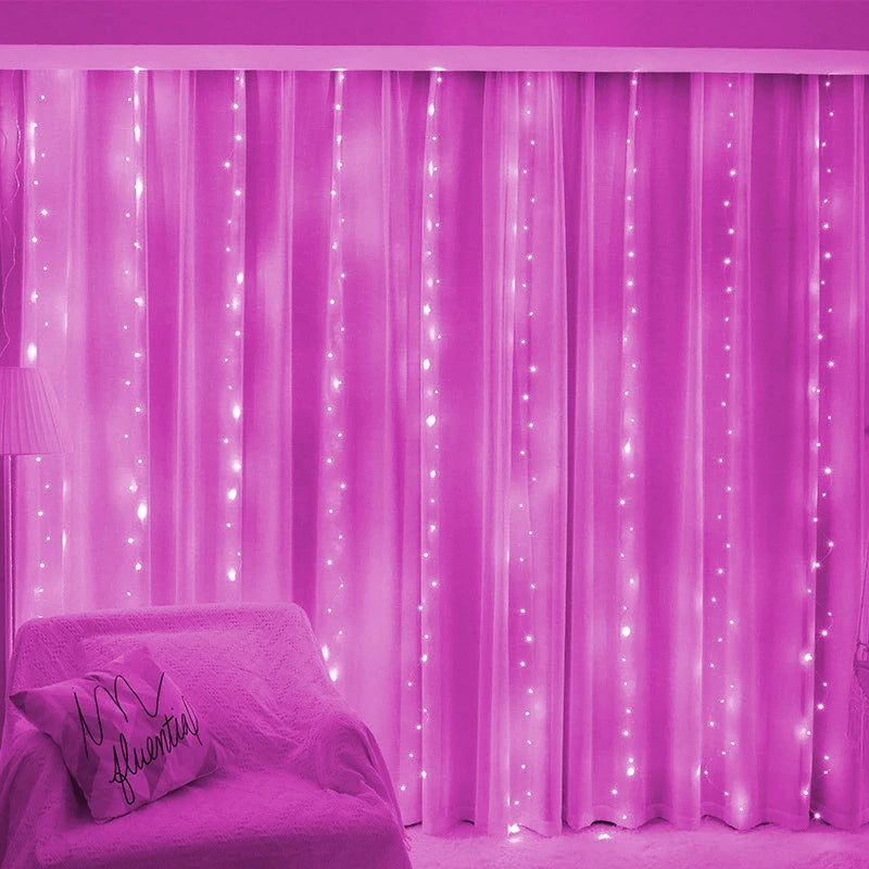 GlowWave™ USB LED Curtain Lights – 8 Modes + Remote (3M–6M Options)