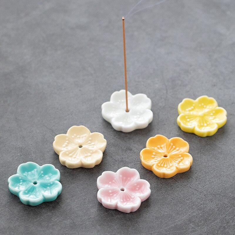 Sakura Drift – Ceramic Cherry Blossom Incense Holder | Chill Room Decor for Aromatherapy, Rave Recovery & Tea-Time Vibes
