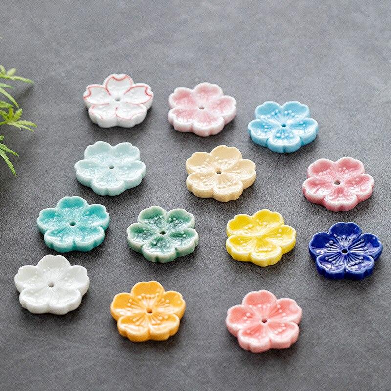 Sakura Drift – Ceramic Cherry Blossom Incense Holder | Chill Room Decor for Aromatherapy, Rave Recovery & Tea-Time Vibes