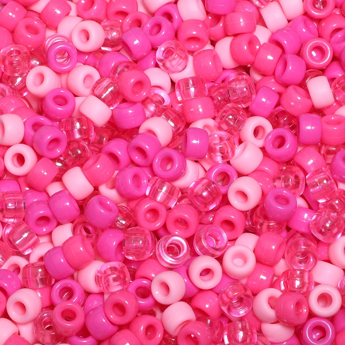 6x9mm Big Hole Acrylic Beads Pink Romantic Series Pony Beads for Jewelry Making Handmade DIY Necklace Bracelet Hair Braiding