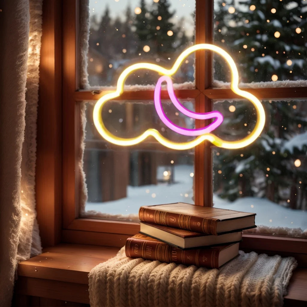 Glow Up Neon Wall Sign – USB/Battery LED Light Decor (Multiple Designs)
