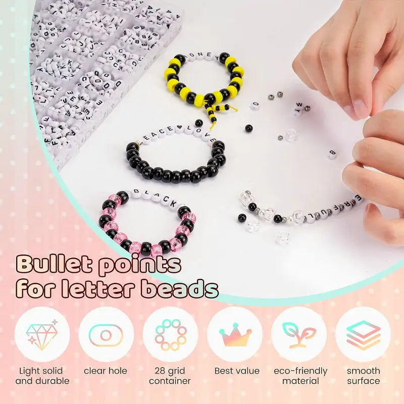 Alphabet Soup Bead Kit – 1400pcs of Chaos Letters for Friendship Bracelets