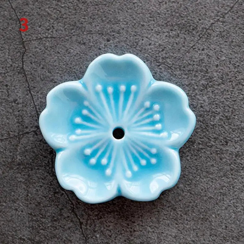 Sakura Drift – Ceramic Cherry Blossom Incense Holder | Chill Room Decor for Aromatherapy, Rave Recovery & Tea-Time Vibes