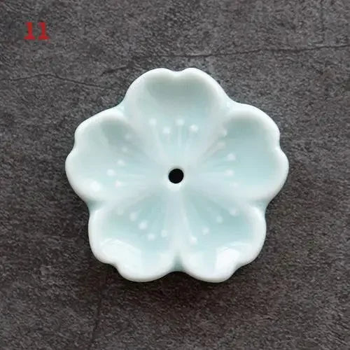 Sakura Drift – Ceramic Cherry Blossom Incense Holder | Chill Room Decor for Aromatherapy, Rave Recovery & Tea-Time Vibes