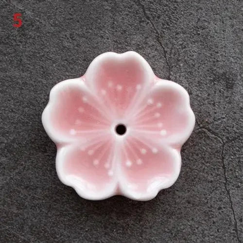 Sakura Drift – Ceramic Cherry Blossom Incense Holder | Chill Room Decor for Aromatherapy, Rave Recovery & Tea-Time Vibes
