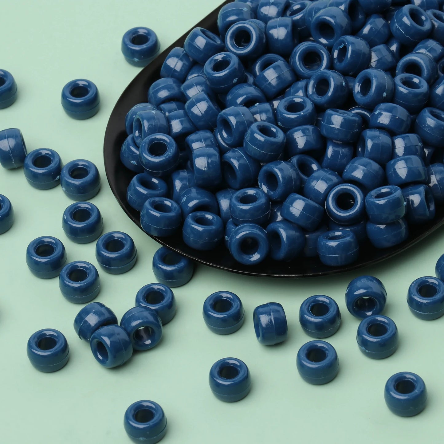 Midnight Bass Drops – 100pc Blue Pony Beads for Kandi & DIY Magic