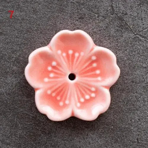 Sakura Drift – Ceramic Cherry Blossom Incense Holder | Chill Room Decor for Aromatherapy, Rave Recovery & Tea-Time Vibes