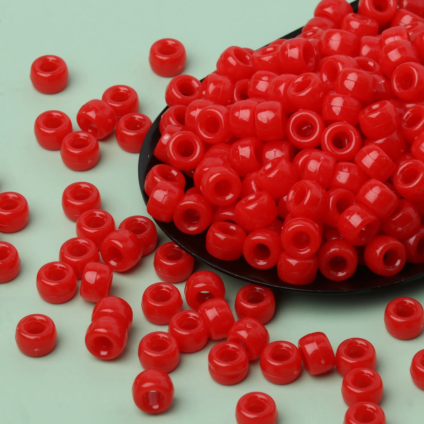 Red Pony Beads – 100pc & 200pc Pack (6x9mm)