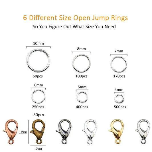 Jewelry Making Tool Kit – Pliers, Clasps, Hooks & Jump Rings (7-Piece Set)