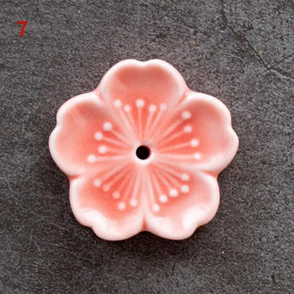 Sakura Drift – Ceramic Cherry Blossom Incense Holder | Chill Room Decor for Aromatherapy, Rave Recovery & Tea-Time Vibes