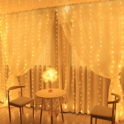 GlowWave™ USB LED Curtain Lights – 8 Modes + Remote (3M–6M Options)