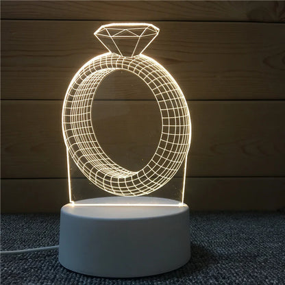 GlowMorph LED Lamp – 3D Acrylic Night Light | USB Mood Lighting for Rave Caves, Bedrooms & Alt Decor
