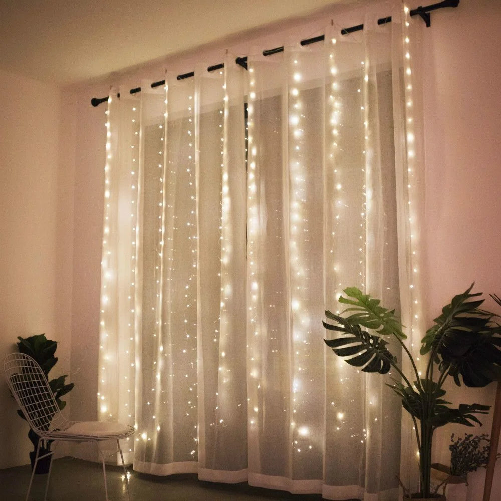 GlowWave™ USB LED Curtain Lights – 8 Modes + Remote (3M–6M Options)