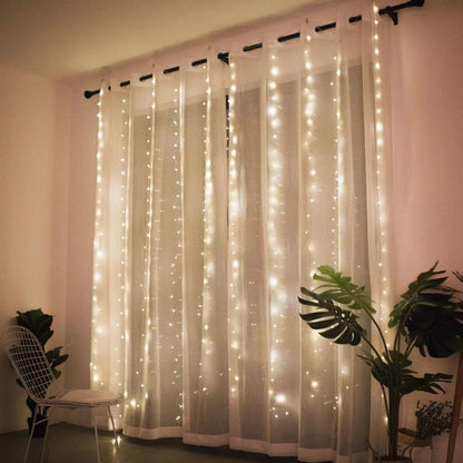 GlowWave™ USB LED Curtain Lights – 8 Modes + Remote (3M–6M Options)