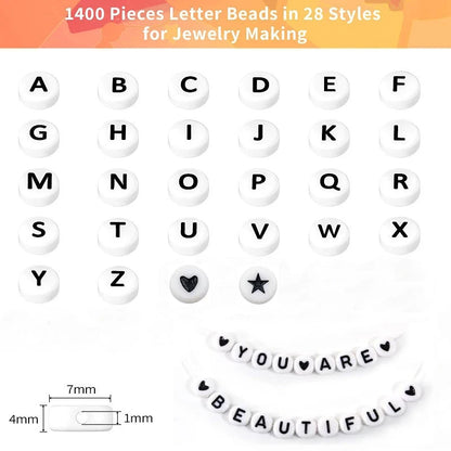 Alphabet Soup Bead Kit – 1400pcs of Chaos Letters for Friendship Bracelets