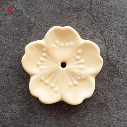 Sakura Drift – Ceramic Cherry Blossom Incense Holder | Chill Room Decor for Aromatherapy, Rave Recovery & Tea-Time Vibes