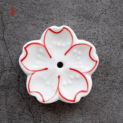 Sakura Drift – Ceramic Cherry Blossom Incense Holder | Chill Room Decor for Aromatherapy, Rave Recovery & Tea-Time Vibes