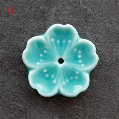 Sakura Drift – Ceramic Cherry Blossom Incense Holder | Chill Room Decor for Aromatherapy, Rave Recovery & Tea-Time Vibes