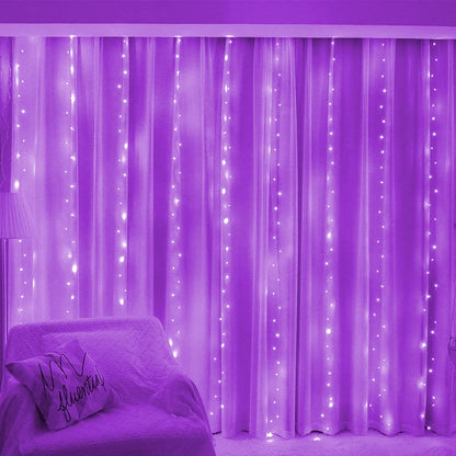 GlowWave™ USB LED Curtain Lights – 8 Modes + Remote (3M–6M Options)