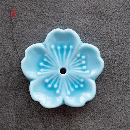 Sakura Drift – Ceramic Cherry Blossom Incense Holder | Chill Room Decor for Aromatherapy, Rave Recovery & Tea-Time Vibes