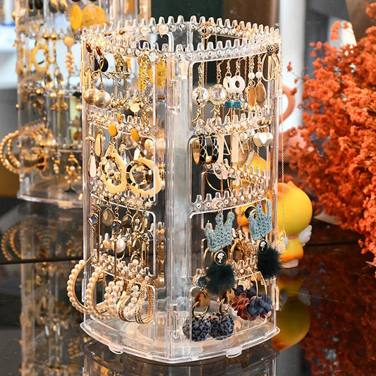 360° Acrylic Earring Tower – Display & Organizer (168 Slots)