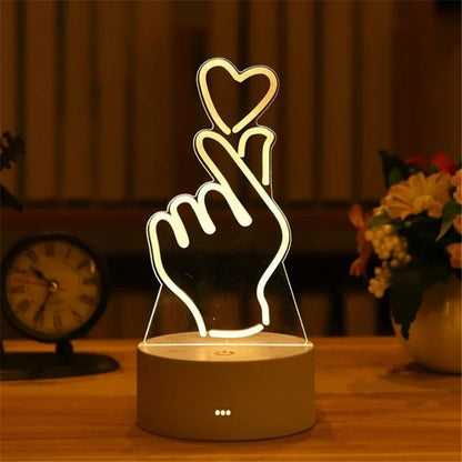 GlowMorph LED Lamp – 3D Acrylic Night Light | USB Mood Lighting for Rave Caves, Bedrooms & Alt Decor
