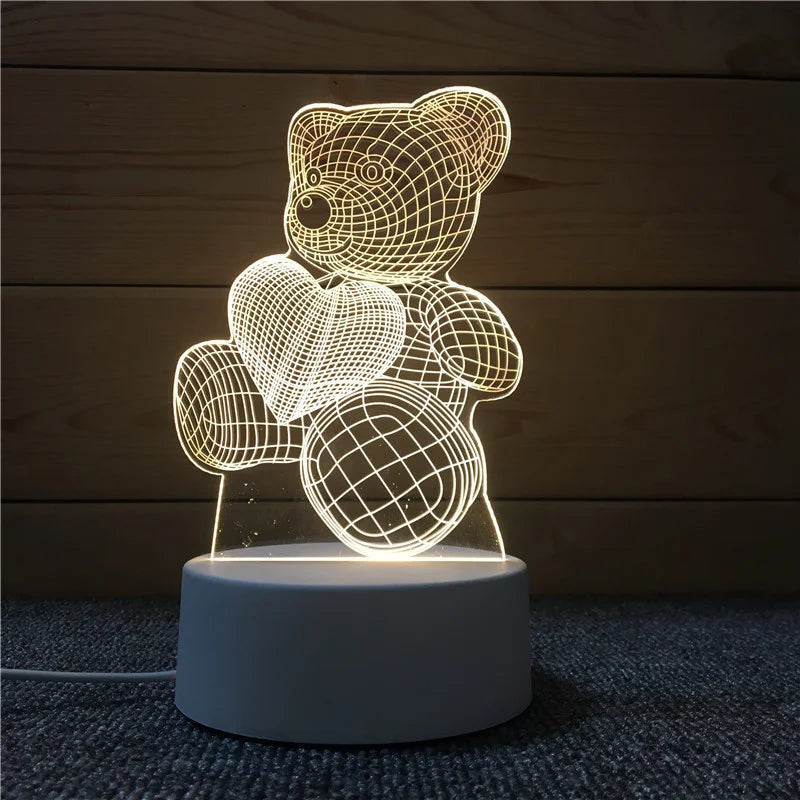 GlowMorph LED Lamp – 3D Acrylic Night Light | USB Mood Lighting for Rave Caves, Bedrooms & Alt Decor