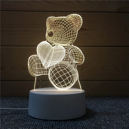 GlowMorph LED Lamp – 3D Acrylic Night Light | USB Mood Lighting for Rave Caves, Bedrooms & Alt Decor