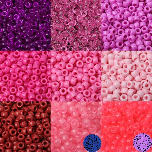 Red Pony Beads – 100pc & 200pc Pack (6x9mm)