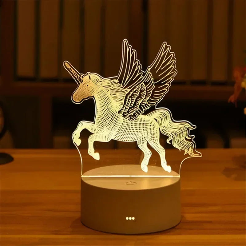 GlowMorph LED Lamp – 3D Acrylic Night Light | USB Mood Lighting for Rave Caves, Bedrooms & Alt Decor