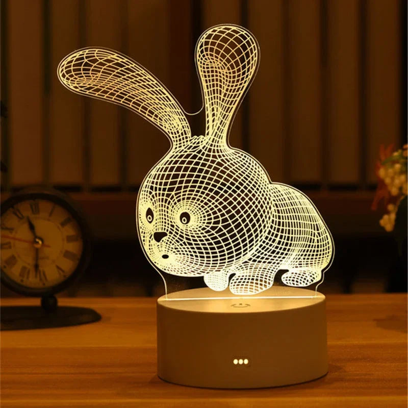 GlowMorph LED Lamp – 3D Acrylic Night Light | USB Mood Lighting for Rave Caves, Bedrooms & Alt Decor