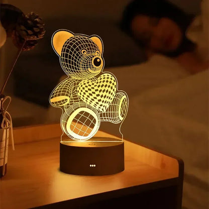 GlowMorph LED Lamp – 3D Acrylic Night Light | USB Mood Lighting for Rave Caves, Bedrooms & Alt Decor