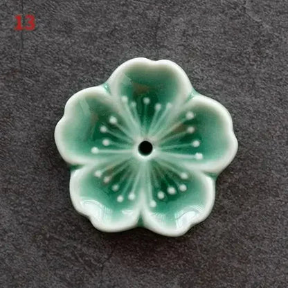 Sakura Drift – Ceramic Cherry Blossom Incense Holder | Chill Room Decor for Aromatherapy, Rave Recovery & Tea-Time Vibes