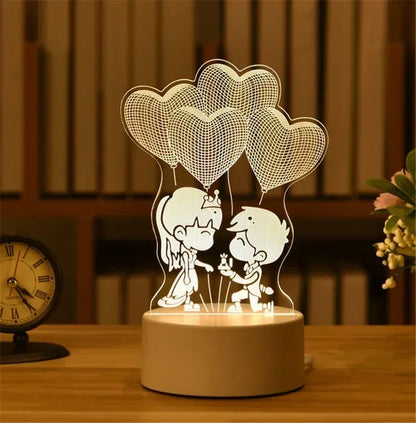 GlowMorph LED Lamp – 3D Acrylic Night Light | USB Mood Lighting for Rave Caves, Bedrooms & Alt Decor