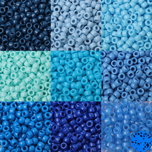 Midnight Bass Drops – 100pc Blue Pony Beads for Kandi & DIY Magic