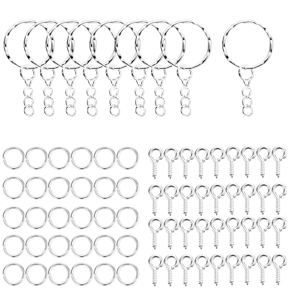 CharmChain™ Kit – 110/220pcs Keychain & Jewelry Findings Set
