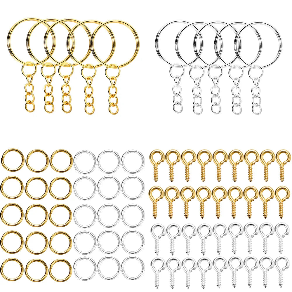CharmChain™ Kit – 110/220pcs Keychain & Jewelry Findings Set