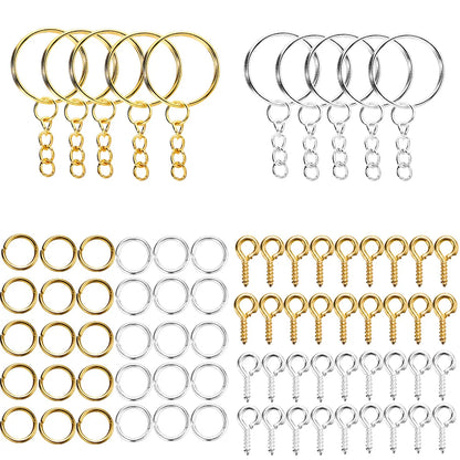 CharmChain™ Kit – 110/220pcs Keychain & Jewelry Findings Set