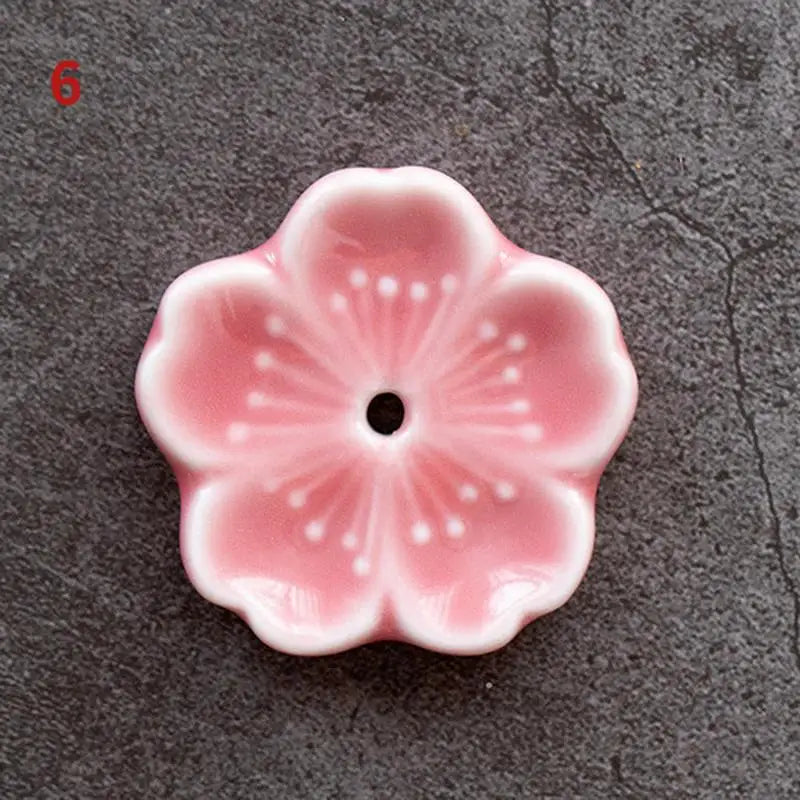 Sakura Drift – Ceramic Cherry Blossom Incense Holder | Chill Room Decor for Aromatherapy, Rave Recovery & Tea-Time Vibes