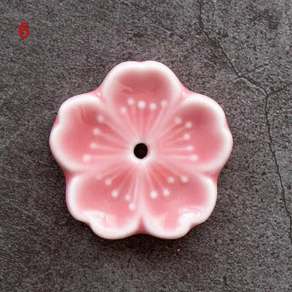 Sakura Drift – Ceramic Cherry Blossom Incense Holder | Chill Room Decor for Aromatherapy, Rave Recovery & Tea-Time Vibes
