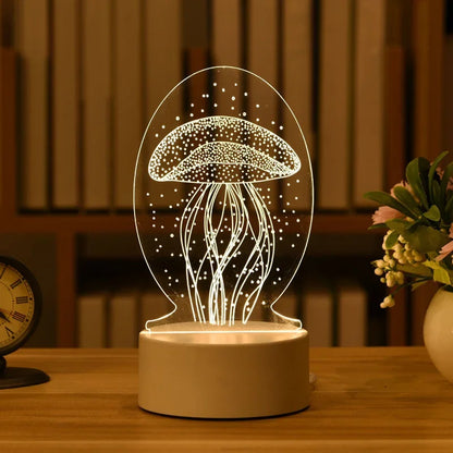 GlowMorph LED Lamp – 3D Acrylic Night Light | USB Mood Lighting for Rave Caves, Bedrooms & Alt Decor