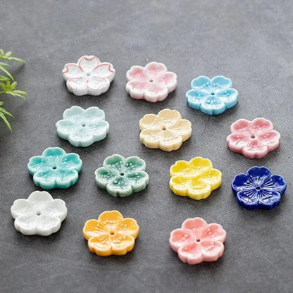Sakura Drift – Ceramic Cherry Blossom Incense Holder | Chill Room Decor for Aromatherapy, Rave Recovery & Tea-Time Vibes