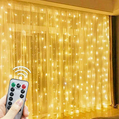 GlowWave™ USB LED Curtain Lights – 8 Modes + Remote (3M–6M Options)