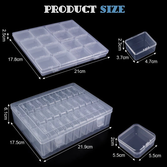 TidyBits Box – 30 Mini Clear Containers with Labels for Beads, Jewelry, and Craft Storage