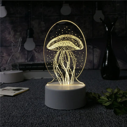 GlowMorph LED Lamp – 3D Acrylic Night Light | USB Mood Lighting for Rave Caves, Bedrooms & Alt Decor